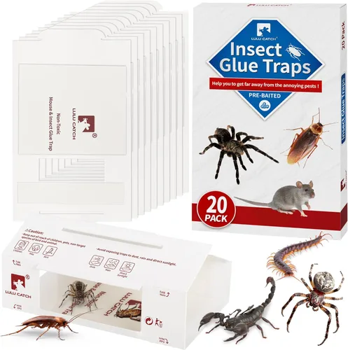 Miniatura 10 de LULUCATCH Trampas de Pegamento, Paquete de 12 Trampas para Ratones de Interior para el Hogar, Cazador de Insectos Adhesivo a Granel Pre-cebado No