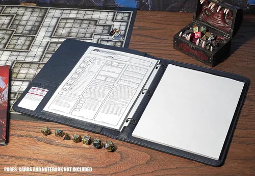 Miniatura 3 de Forged Dice Co. Game-Folio Carpeta Portfolio de Cuero PU - Carpeta de Juegos para Hojas de Personajes DND con Organizador de Cartas de Hechizos DND