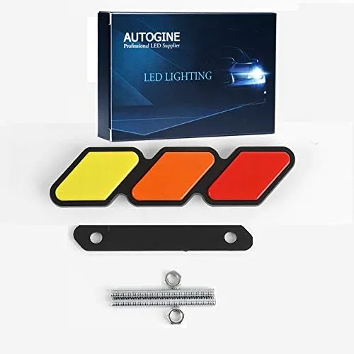 AUTOGINE Emblema de rejilla tricolor, accesorios de decoración, etiqueta de automóvil para camioneta Tacoma 4runner Tundra Rav4 Seqoia Highlander