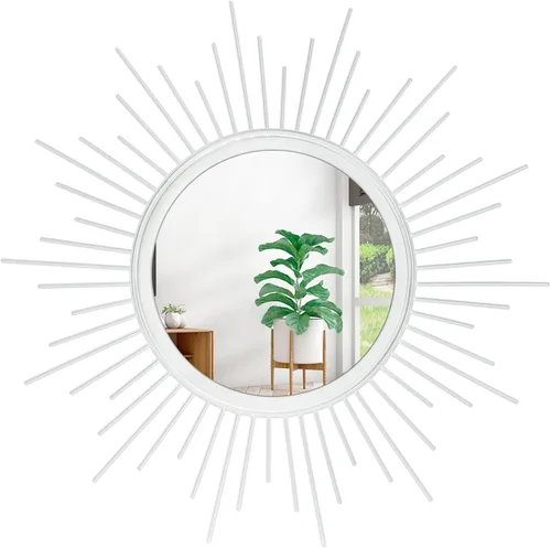 Miniatura 25 de Espejo de pared Sunburst negro con pequeños radios, espejo bohemio para el hogar, redondo, moderno, arte de pared de metal para sala de estar