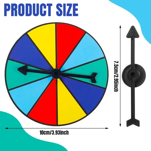 Miniatura 2 de Chivao 20 piezas Multicolor Juego Spinner Rueda en Blanco Borrable Juego de Matemáticas Tablero Spinner con Flechas Giratorias de Plástico