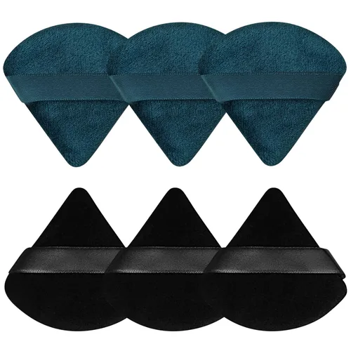 Miniatura 24 de 6 Piezas Borla de Polvo Triangular Esponja de Maquillaje Suave Borla de Maquillaje para Polvo Facial Base Cosmética Esponja Herramienta