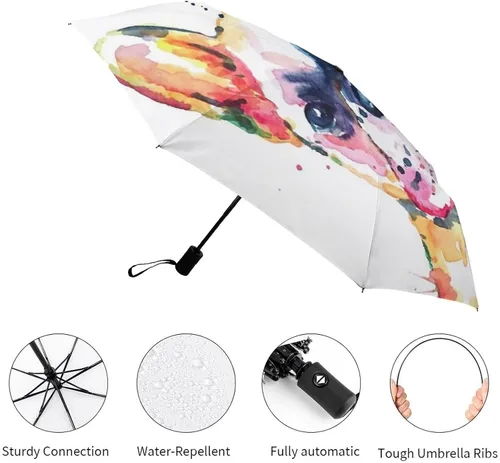 Miniatura 3 de Head Frenchie French Bulldog Original Dog Wildlife Rainbow Funny Puppy Companion 8 varillas, paraguas de viaje, resistente al viento, paraguas