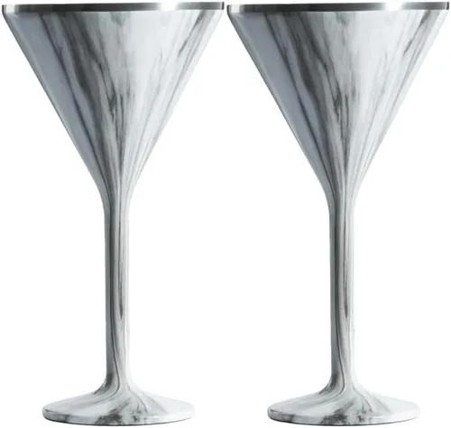 Miniatura 12 de NEWPORT Stemware Collection Premium Vacuum Insulated Stainless Steel Martini Glasses, Lightweight Margarita Glasses, Unbreakable & Stay Cold