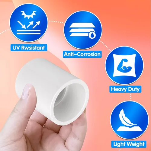 Miniatura 2 de 10 acoplamientos de tubería de PVC blanco