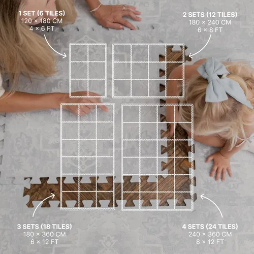 Miniatura 2 de Toddlekind Tapete de juego - Tapete de juego de espuma premium de 4 x 6 pies, 6 baldosas extra gruesas, tapete de rompecabezas de espuma