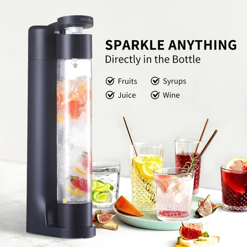 Miniatura 2 de Máquina de Agua con Gas Fabricante de Soda Dispensador de Bebidas para el Hogar, Fabricante de Soda Streaming con 2 Botellas sin BPA (1L)