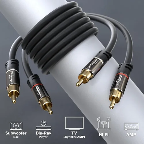 Miniatura 2 de CableDirect - Cable RCA/Phono de 3 pies, 2 × 2 enchufes, cable de audio estéreo, calidad de sonido prácticamente a prueba de roturas y impecable