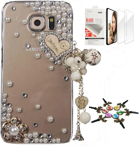 Miniatura 10 de Funda para Galaxy Note 8, elegante, hecha a mano en 3D [serie brillante], diseño de lazo grande compatible con Samsung Galaxy Note 8 con protector