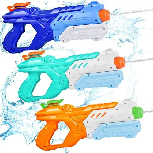Miniatura 12 de Quanquer Paquete de 3 Pistolas de Agua para Niños y Adultos - Pistola de Juguete de Agua de 600CC Súper Blaster Empapador de Largo Alcance Alta Azul