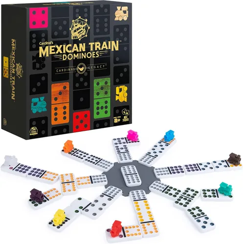 Miniatura 15 de Spin Master Games, Cardinal Legacy Deluxe Double 6 Dominoes, juego de mesa clásico juego de 28 dominó en estuche de madera forrado, para niños