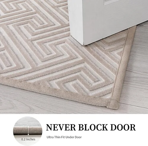 Miniatura 6 de YIHOUSE Beige Bathroom Rugs 17"x24", Quick Dry Non Slip Bath Rug, Absorbent Machine Washable Thin Bath Mat for Restroom Floor Tub Laundry Room Home