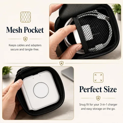 Miniatura 5 de Estuche para Estación de Carga 3 en 1 Hicober/para Iseyyox/para Ucomx, Cargador Inalámbrico Magnético Plegable con Soporte de Almacenamiento