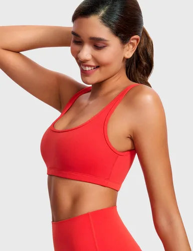 Miniatura 13 de CRZ YOGA Butterluxe - Mini brasier para mujer, cuello redondo, de bajo impacto, inalámbrico, deportivo, yoga, acolchado, para entrenamiento