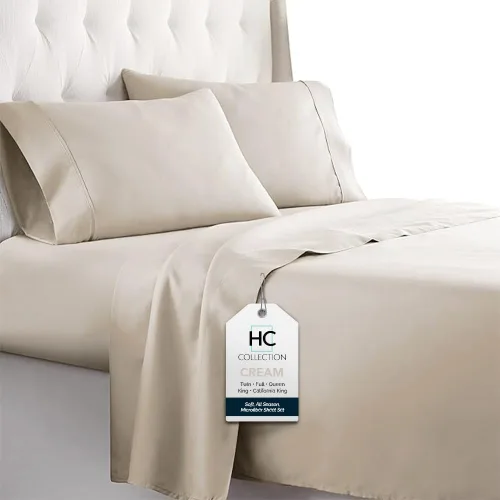 Miniatura 14 de HC COLLECTION Sábanas de cama California King, Hotel Luxury Platinum Serie 1800, sábana encimera de microfibra cepillada, sábana bajera de bolsillo