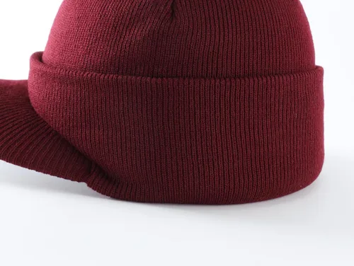 Miniatura 18 de Home Prefer - Gorro de invierno para hombre con visera, cálida y doble punto.