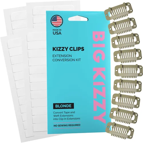 Miniatura 9 de Kit de extensiones de cabello con clip, convierte extensiones de cabello humano con cinta adhesiva en un juego de clip personalizado, clips a Negro