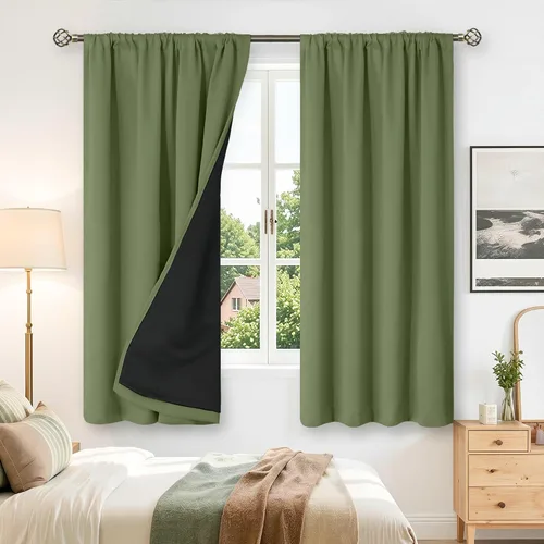 Miniatura 106 de BGment - Cortinas opacas para sala de estar de 63 pulgadas de largo, juego de 2 paneles, cortinas para oscurecer toda la habitación, cortinas