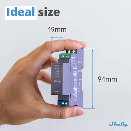 Miniatura 6 de Shelly Pro 2 Wi-Fi y LAN, Relé inteligente de 2 canales Automatización del hogar y de instalaciones Compatible con Alexa y Google Home