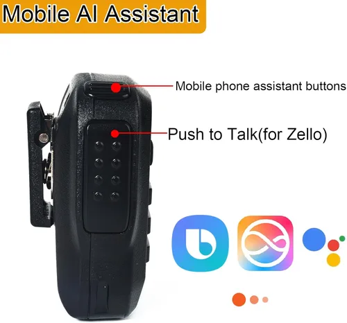 Miniatura 4 de HYS Micrófono Bluetooth para la aplicación Zello, micrófono inalámbrico con PTT - IP66 impermeable, carga tipo C, batería de 1000 mAh, tiempo