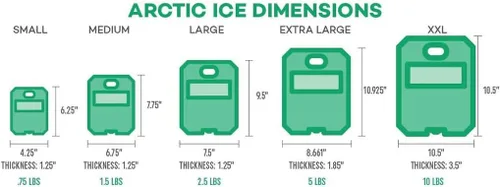 Miniatura 4 de Arctic Ice Bolsa de hielo reutilizable de larga duración de la serie Alaskan, se congela a 32 ° Fahrenheit, mantiene los alimentos y bebidas frescos