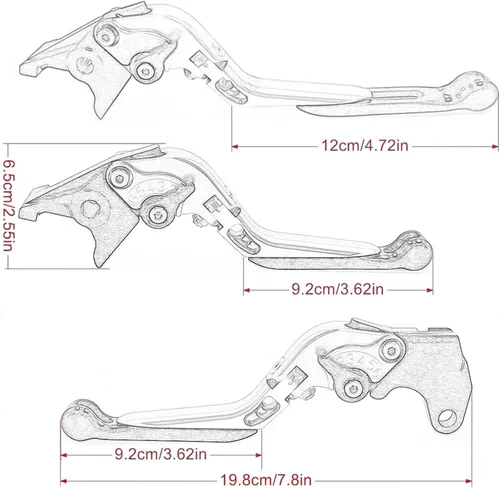 Miniatura 3 de Para Yamaha MT-07 FZ-07 FZ07 MT07 FZ 07 2014 2023 motocicleta ajustable plegable extensible embrague palancas de freno de embrague (color : 1)