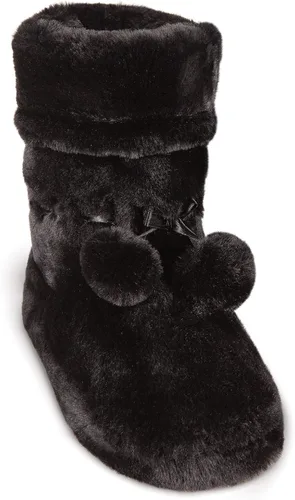 Miniatura 2 de PajamaGram - Zapatillas para mujer con forro polar, pantuflas abotinadas
