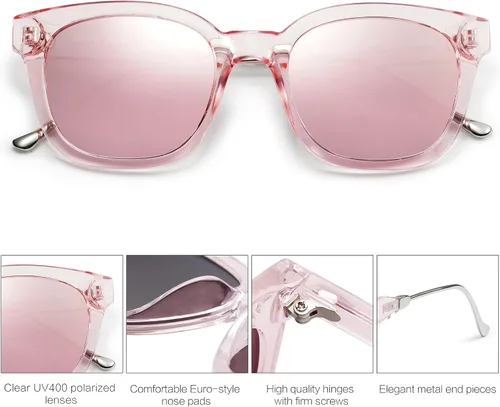 Miniatura 3 de SOJOS Lentes de sol polarizados cuadrados clásicos para mujeres y hombres, retro, modernos, protección ultravioleta UV400 SJ2050