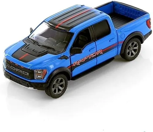 Miniatura 7 de KiNSMART SetOf4 2022 Ford F-150 Raptor - Camión de juguete a escala 1:46 de 5 pulgadas, modelo fundido a presión, negro, blanco, rojo, azul