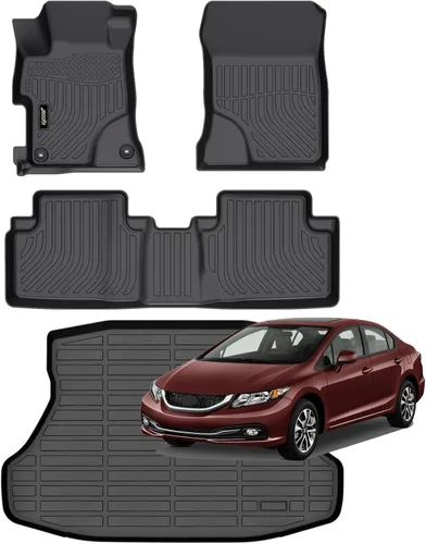 Miniatura 105 de Juego completo de tapetes de auto para todo tipo de clima, revestimiento automotriz para piso y maletero
