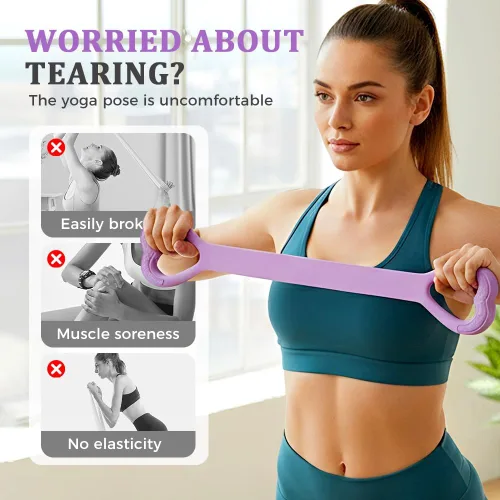 Miniatura 3 de Figura 8 bandas de resistencia para mujer, nueva banda de resistencia con asas para entrenamiento, cuerdas elásticas para entrenamiento de Rosa