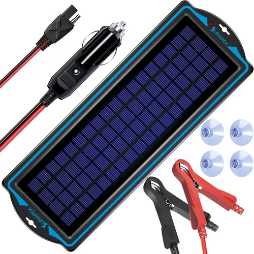 Miniatura 10 de SUNAPEX Carga de batería solar de 12 V: kit de panel solar portátil impermeable de 10 W - Cargador de batería de mantenimiento de batería