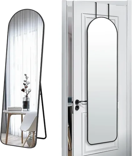 Miniatura 10 de SCWF-GZ 47x14 Espejo de longitud completa para colgar en la puerta trasera o montar en la pared, con marco de aluminio metálico en arco