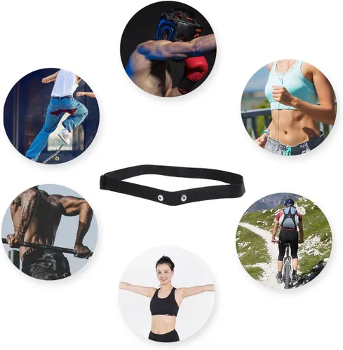 Miniatura 5 de Cómoda correa de reemplazo de pecho de frecuencia cardíaca para Polar H10 H9 Garmin Wahoo Coospo PowrLab Fitcent Magene MOOFIT IGPSPORT Negro