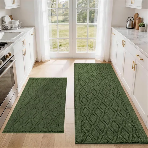 Miniatura 43 de COSY HOMEER Tapete de cocina antideslizantes, absorbentes para el piso, alfombra de cocina lavable, tapete de pie para fregadero, alfombra de Beige