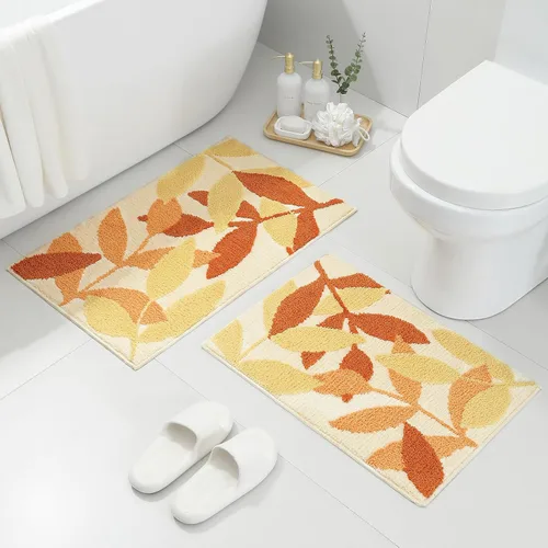 Miniatura 19 de Gibelle Alfombra de baño azul, antideslizante, fuerte y absorbente de agua, tapete de baño de microfibra de felpa, lavable a máquina, tapete