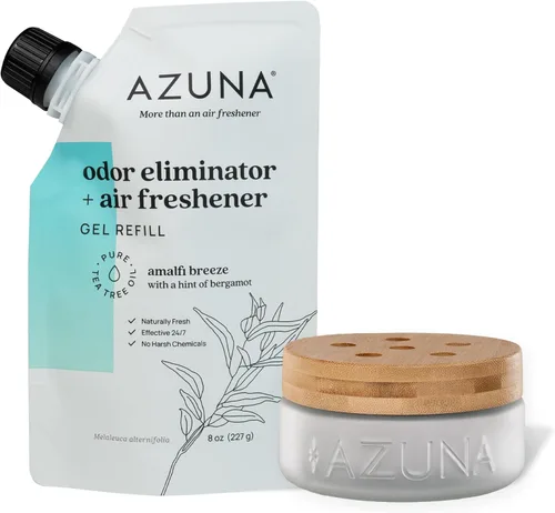 Miniatura 14 de Azuna Ambientador y Eliminador de Olor para Malos Olores Kit de 4 Habitaciones Incluye (4) Frasco de Vidrio Luxe Vacío y Recarga de Gel de 24oz