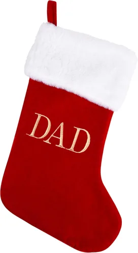 Miniatura 32 de Medias de Navidad con monograma de 20 pulgadas con letras, medias de Navidad grandes súper suaves, terciopelo rojo con puño de felpa blanco súper