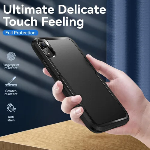 Miniatura 4 de Funda para iPhone XR con protección de pantalla: resistente a prueba de golpes y arañazos Funda para iPhone XR-Negro