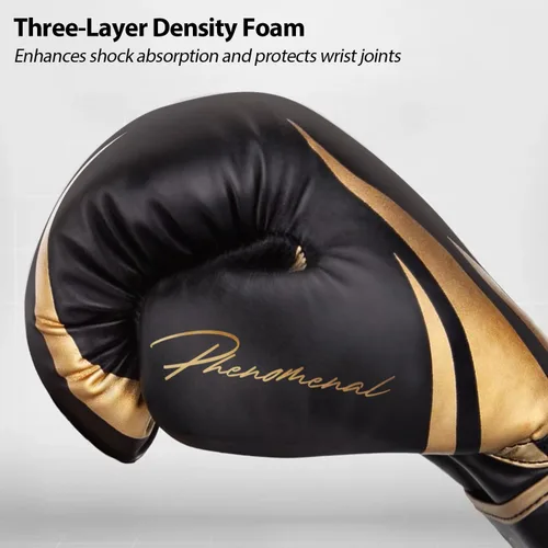 Miniatura 2 de Elite Training Gloves for Men, Women & Kids 10-16oz. Ideal for Boxing, MMA, Muay Thai, Kickboxing - 3.0 Victory Series Victory Negro y Oro