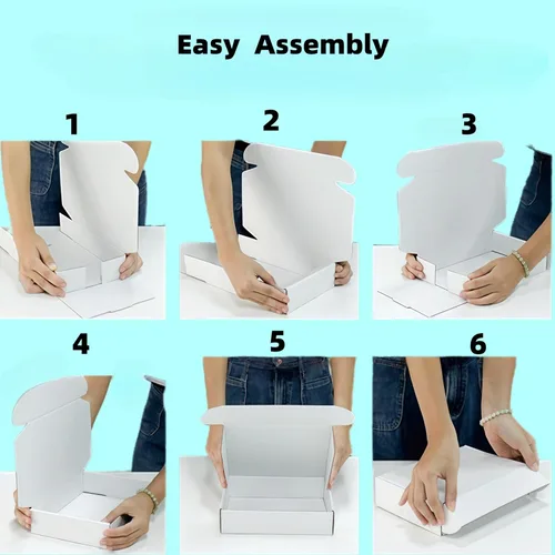 Miniatura 6 de Caja Blanca Pequeña 7 x 3.5 x 2 Pulgadas Paquete de 50 Cajas Corrugadas Reciclables para Regalos Almacenamiento Embalaje Comercial y Envío