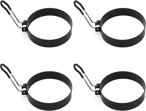 Anillos de huevos, sartén antiadherente de acero inoxidable se utiliza para freír huevos, pasteles de carne y rollo de arroz y verduras, 4 pulgadas