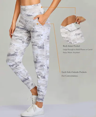Miniatura 119 de Oalka - Pantalones deportivos para mujer, con cintura alta y bolsillos, para hacer deporte, yoga y entrenar