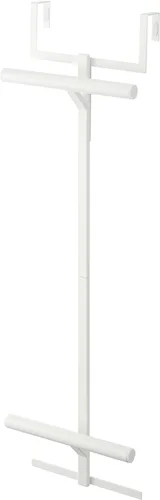 YAMAZAKI Home - Perchero de torre para colgar mochilas sobre la puerta del armario o dormitorio, estante de almacenamiento de dos niveles de metal,