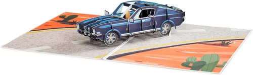 Miniatura 6 de Paper Love Frndly - Tarjeta desplegable 3D para el día del padre, auto deportivo clásico, regalo para papá, marido, hijo y cualquier persona, hecha