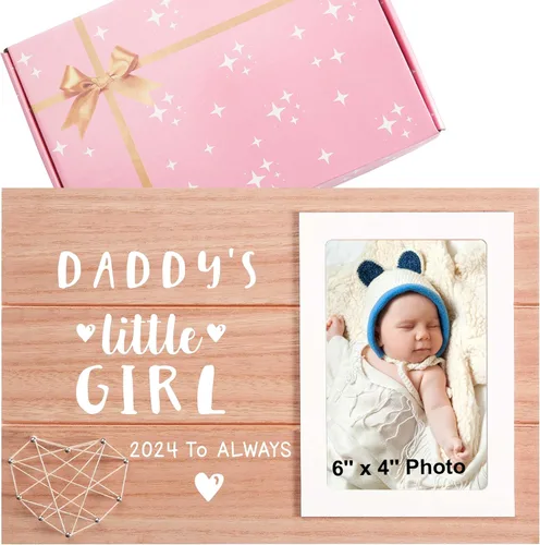 Regalos de cumpleaños y Navidad para papá e hija - Primer regalo del Día del Padre para papá - Marco de fotos para papá primerizo - La niña de papá,