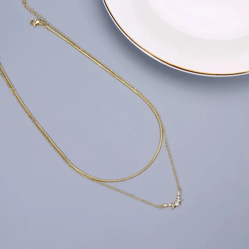 Miniatura 20 de Collares en capas para mujer, chapados en plata, delicada cuerda torcida de serpiente, delicado collar en capas, gargantilla de diferentes