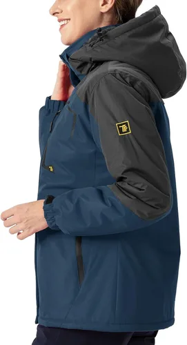 Miniatura 3 de Rdruko Chaqueta de esquí impermeable para mujer, resistente al viento, para snowboard, trabajo, para uso en invierno