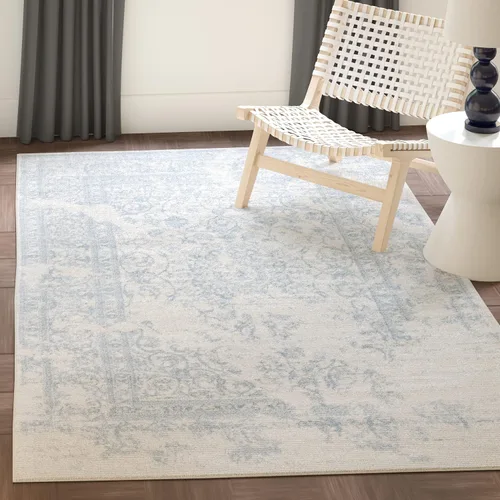Miniatura 18 de SAFAVIEH Colección Adirondack Alfombra de Área - 4' Redonda, Marfil y Plata, Diseño Oriental Envejecido, No Desprende Pelusa y de Fácil Cuidado