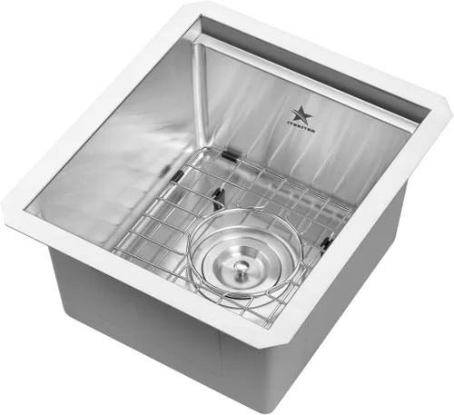 Miniatura 2 de STARSTAR Fregadero de cocina de acero inoxidable 304 de acero inoxidable 304 con rejilla, tabla de cortar, colador con cesta (13 x 15 x 8)